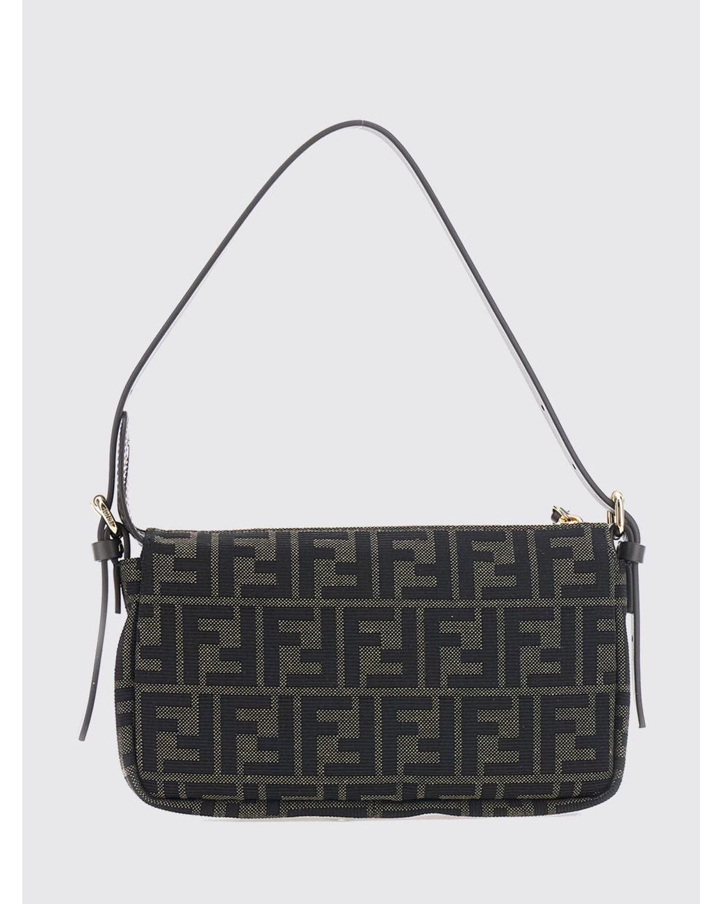 Fendi Black Ff Zucca Monogram Technical Fabric Mini Shoulder Bag