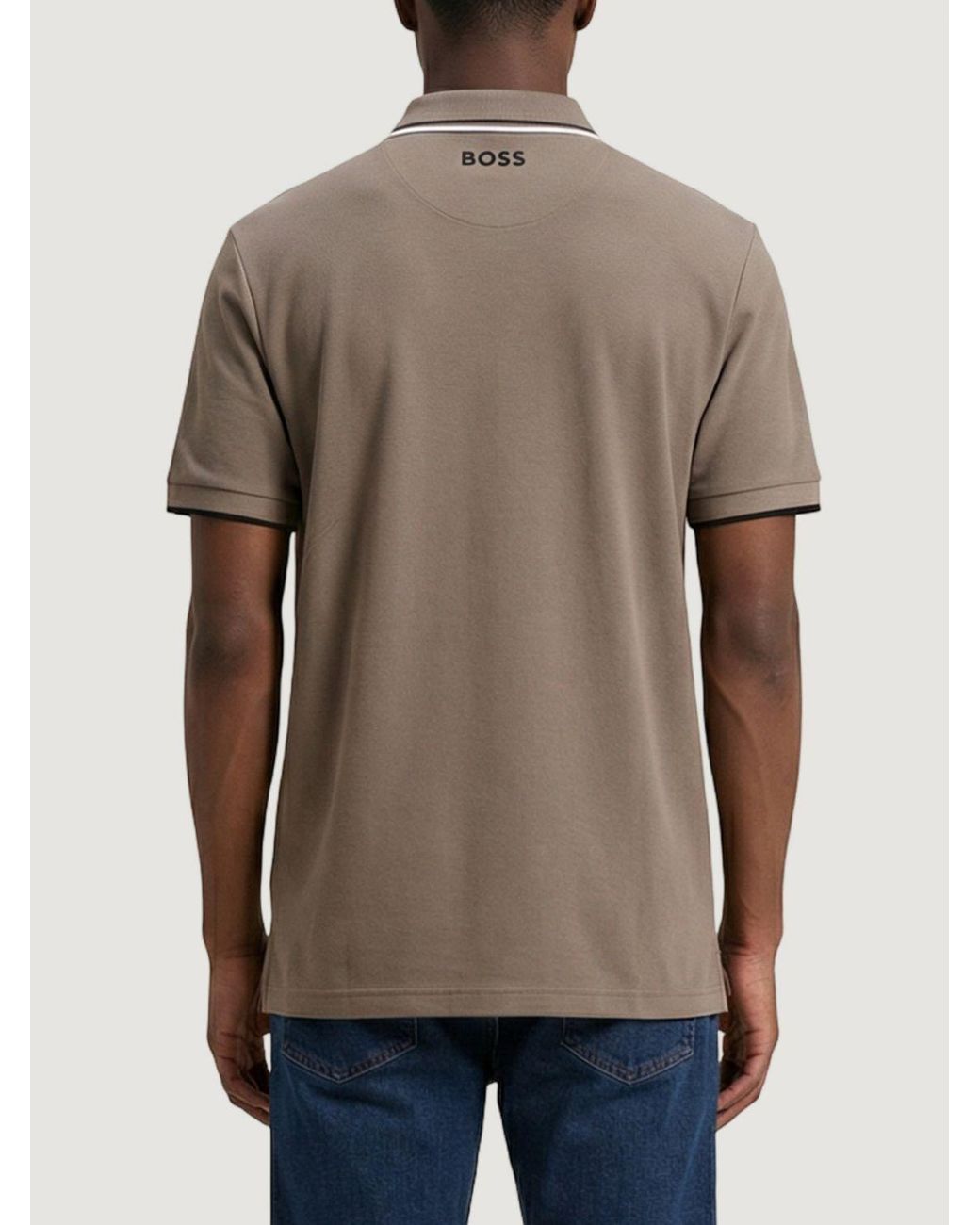 Boss Brown Cotton Polo With Logo for men