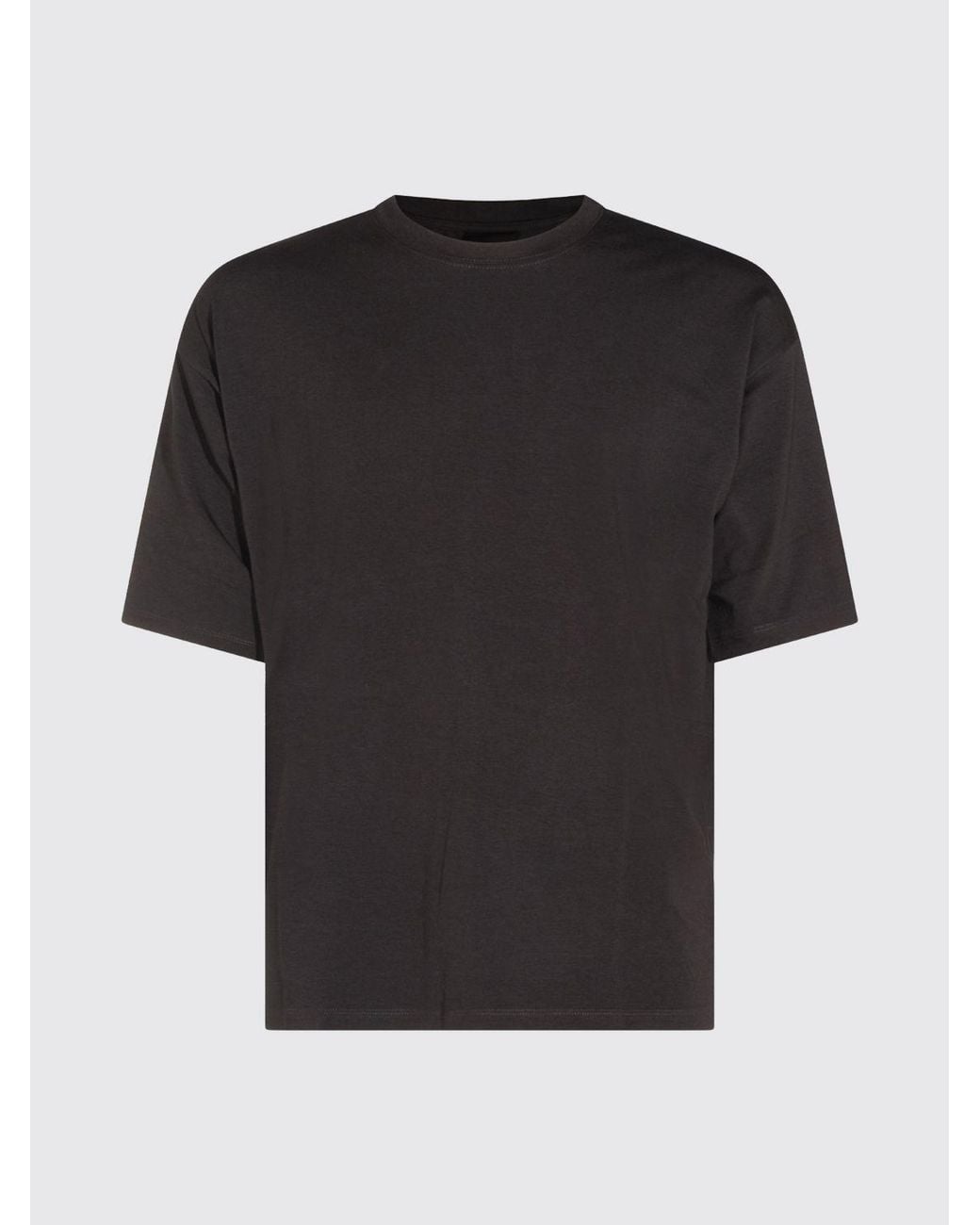 Thom Krom Black Relaxed-Fit Cotton T-Shirt With Dropped Shoulders for men