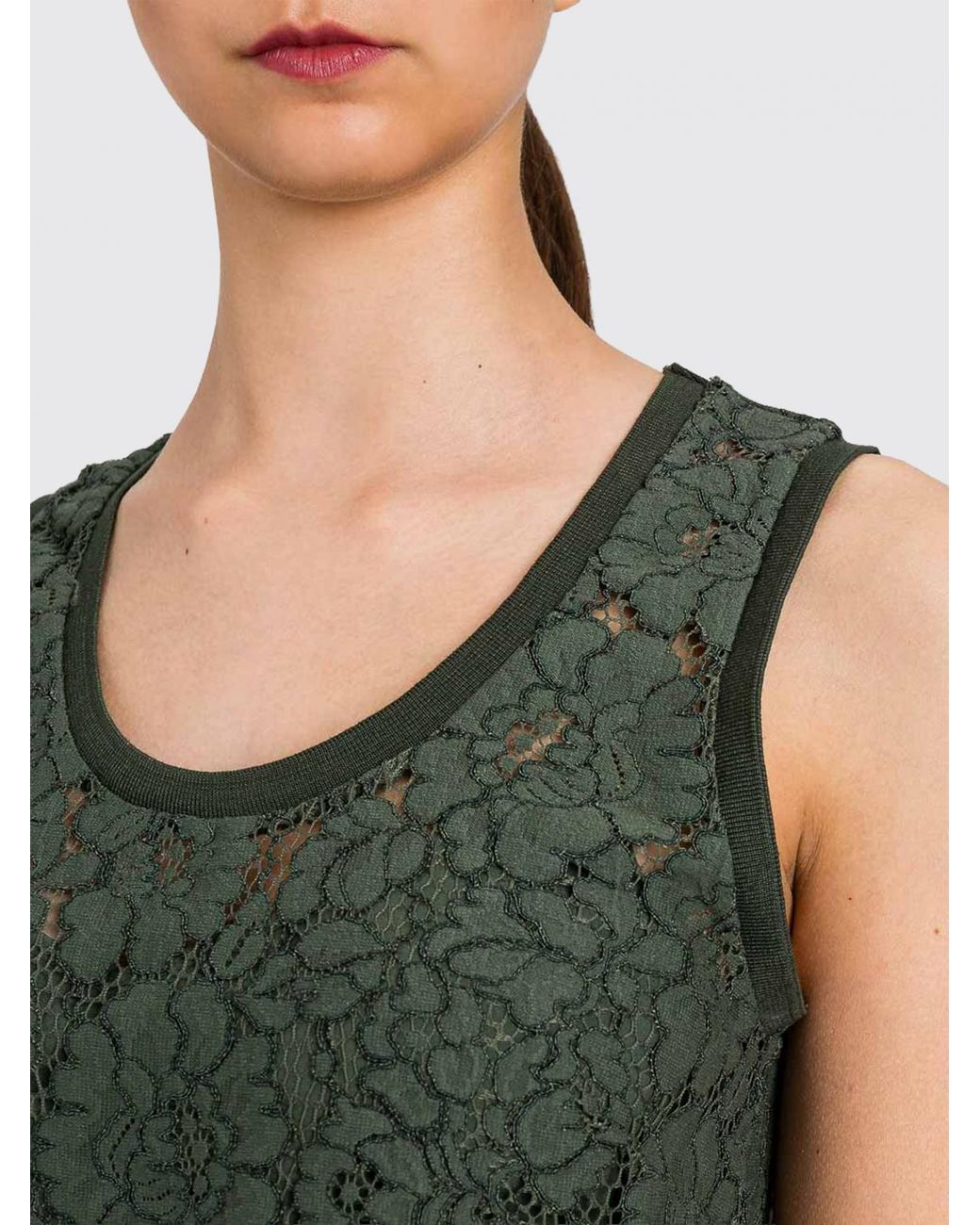 Twinset Green Macramé Top