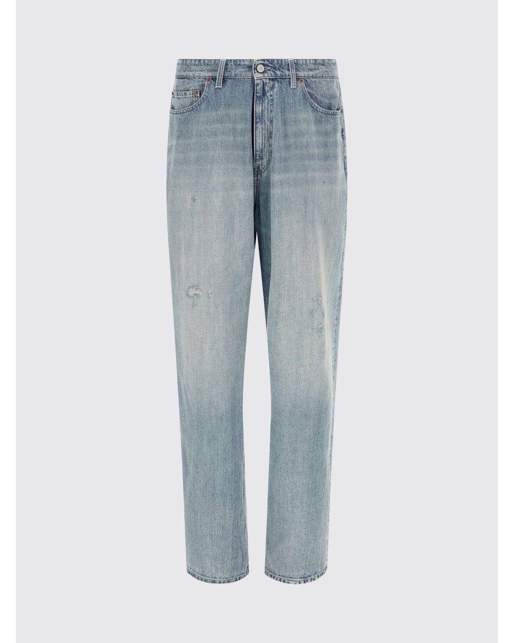 MM6 by Maison Margiela Blue Straight-Leg Distressed-Effect Cotton Denim Jeans for men