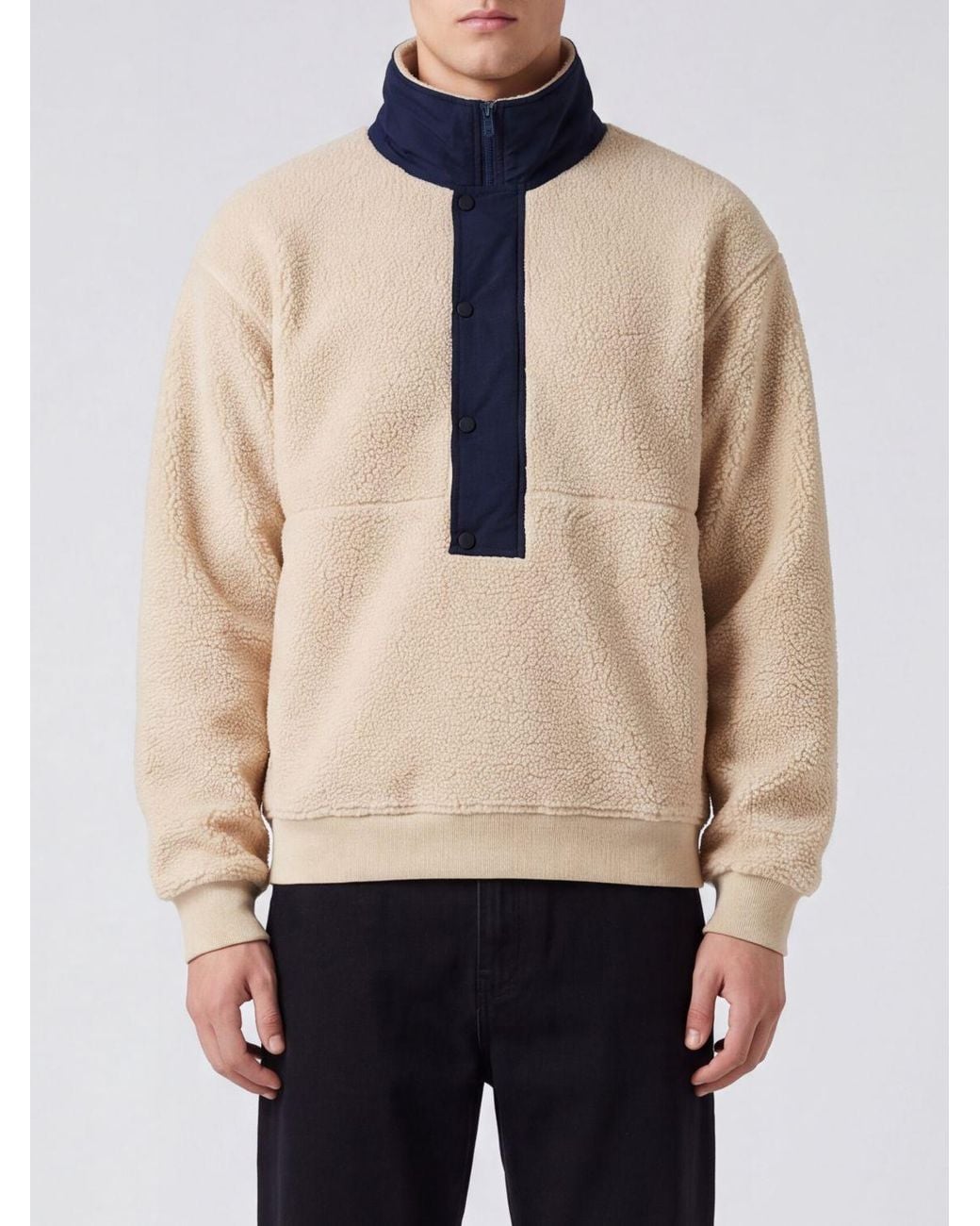 Entire studios Natural High-Neck Half-Zip Fleece Jacket With Elasticated Cuffs for men