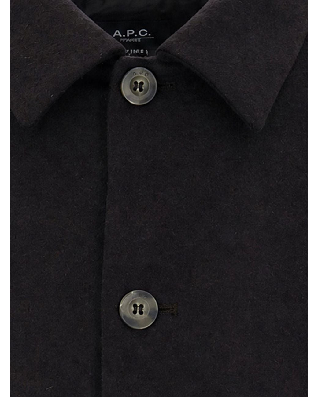 A.P.C. Blue Single-Breasted Short Coat With Classic Collar And Patch Pockets for men