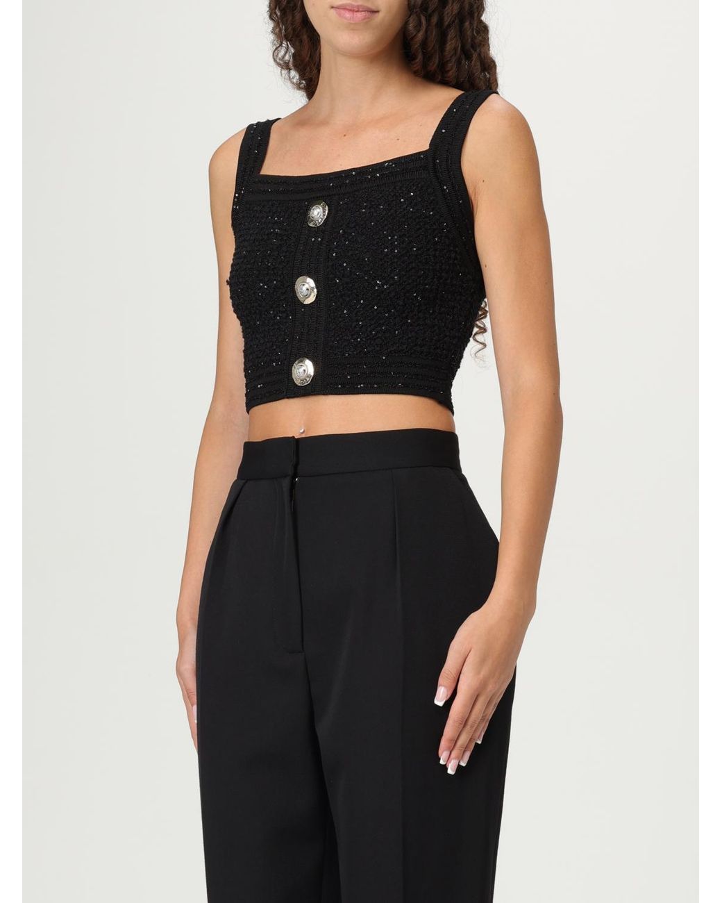 Top Cropped di Balmain in Black