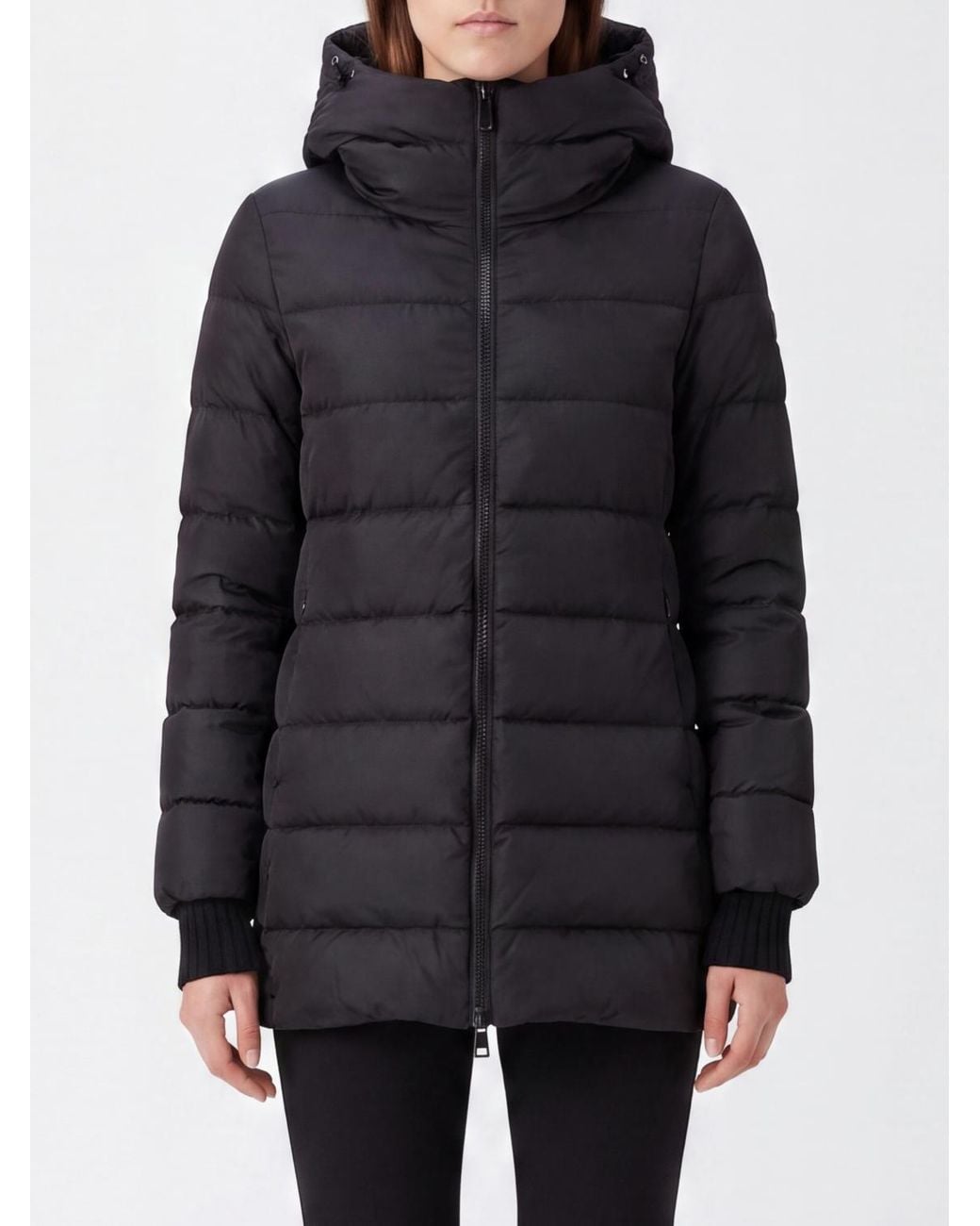 Herno Black A-Shape Short Water-Repellent Nylon Down Jacket With Hood