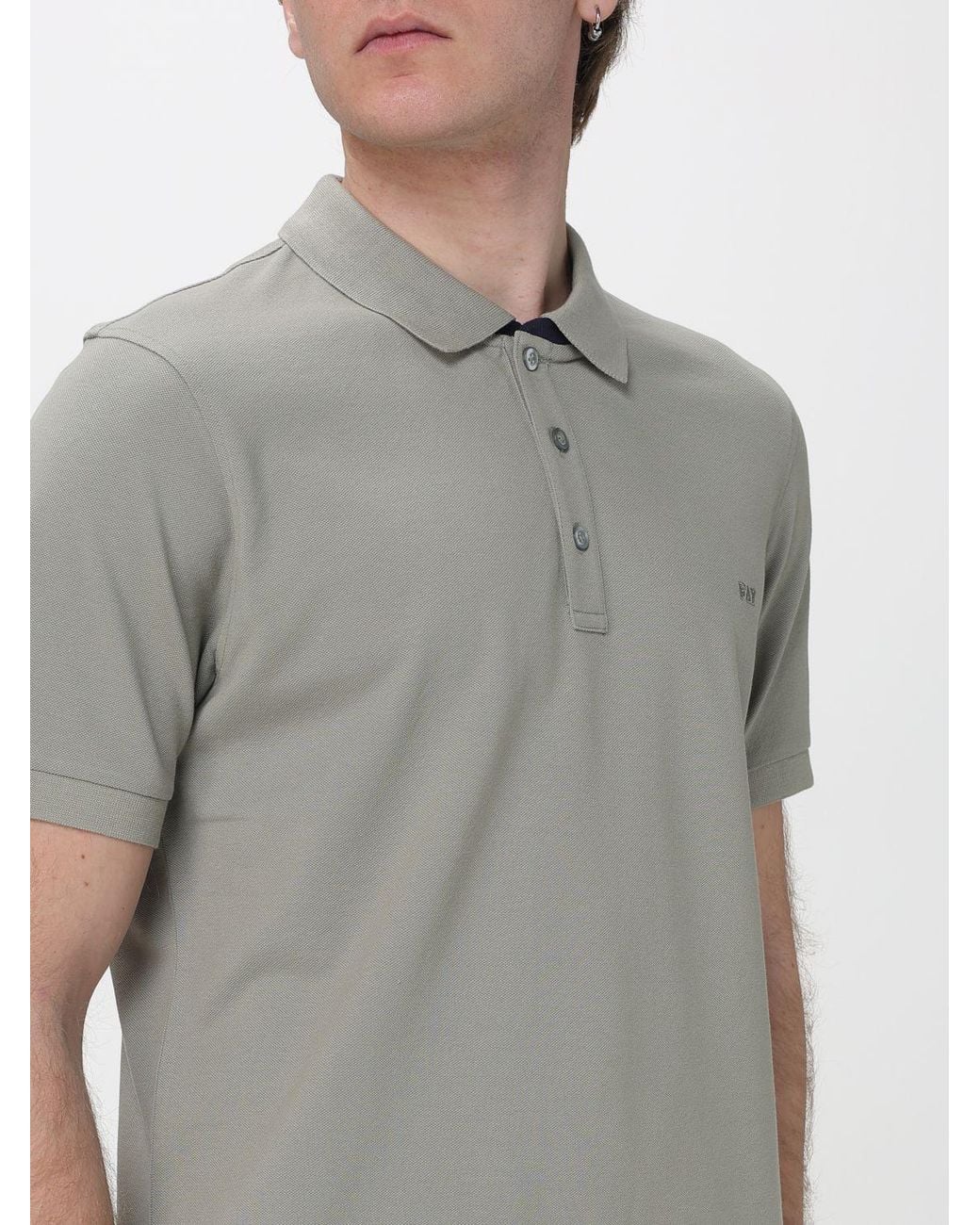 Polo De Algodón Elástico Fay de hombre de color Gray