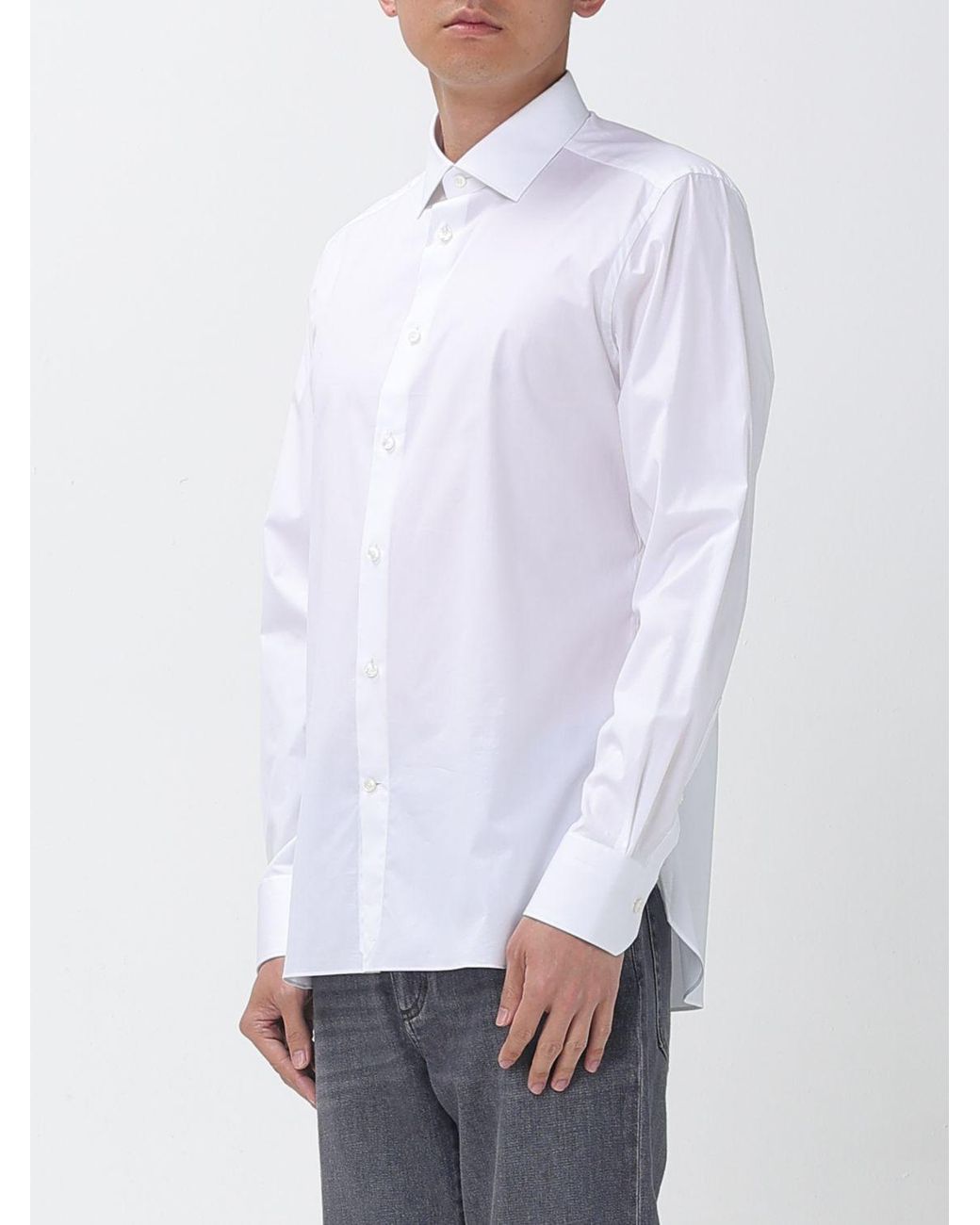 Zegna White Classic Cotton Poplin Shirt for men