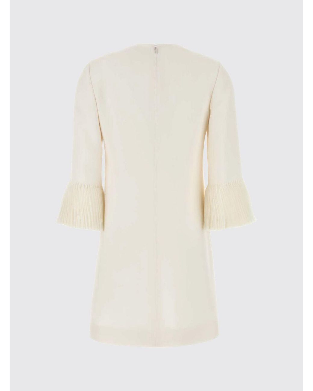 Valentino White Virgin Wool And Silk Mini Dress