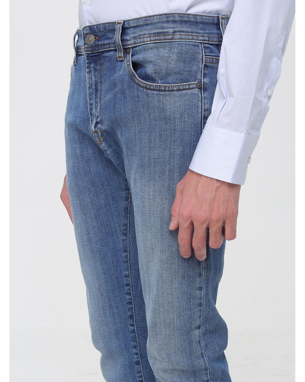 Brooksfield Blue Mid-Rise Slim Fit Skinny Jeans for men
