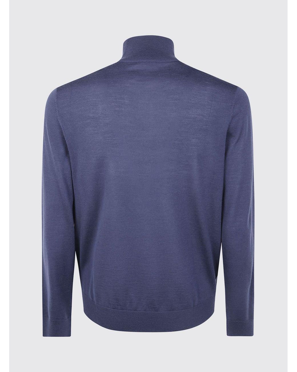 Paul Smith Blue Pure Merino Wool Half-Zip Turtleneck Jumper for men