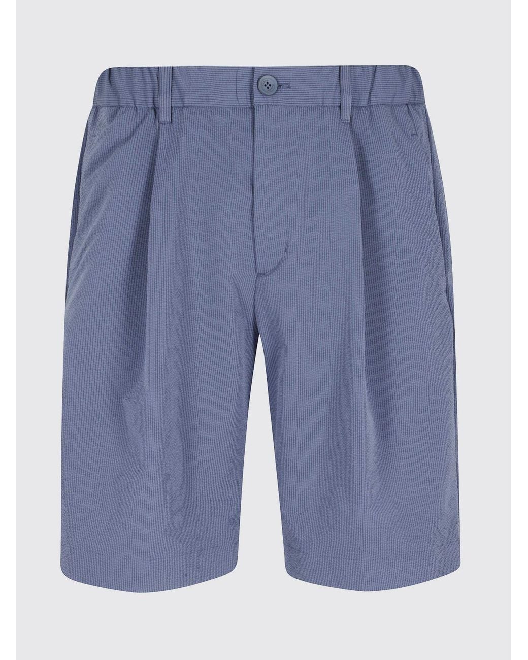 Herno Blue Crêpe Chino Shorts With Belt Loops for men