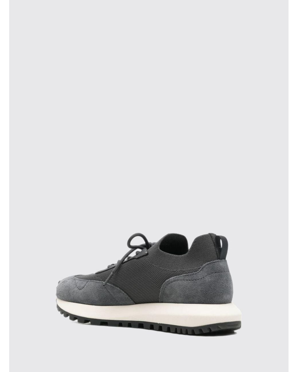 Emporio Armani White Low-Top Mesh And Suede Trainers With Eagle Logo for men