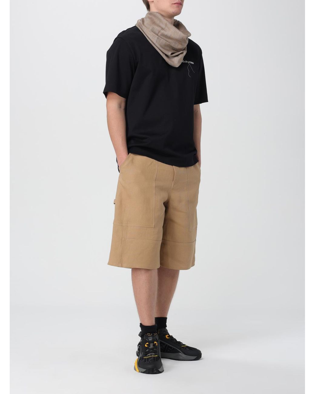 Fendi Natural Paper Canvas Bermuda Shorts For for men