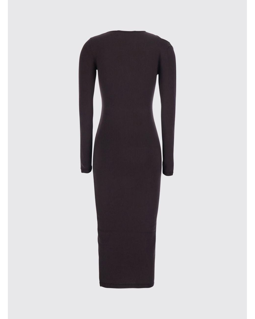 FEDERICA TOSI Purple Asymmetrical Long-Sleeved Jersey Midi Dress With Cut-Outs