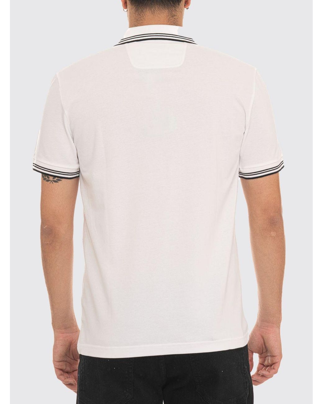Boss White Cotton Polo With Logo for men