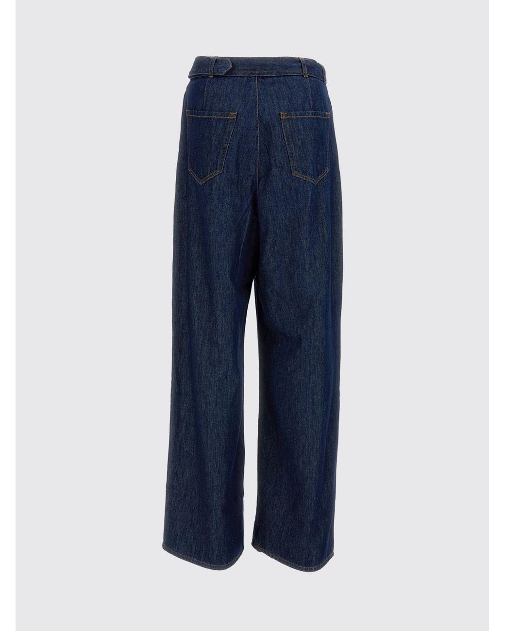 Dries Van Noten Blue Wide-Leg Pleated Jeans for men