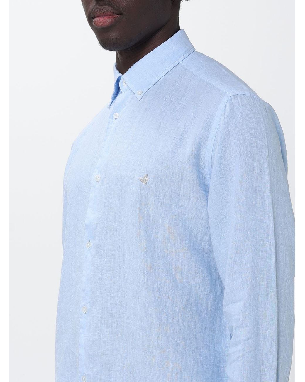Brooksfield Blue Casual Linen Shirt for men