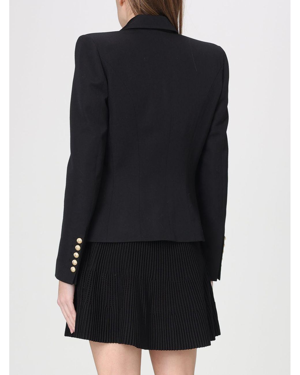 Balmain Black Double-Breasted Wool Blazer