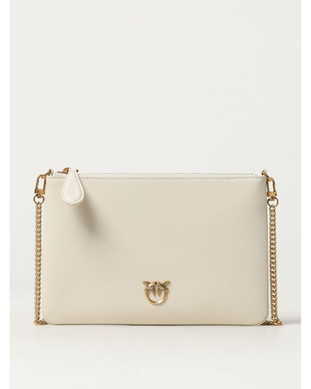 Pinko Natural Leather Pouch With Logo