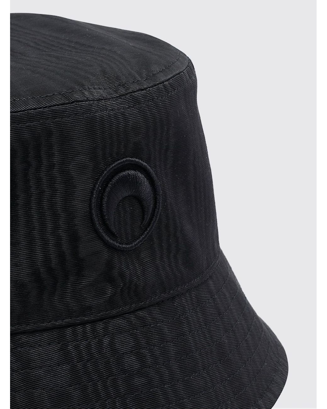 MARINE SERRE Black Recycled Polyester Bucket Hat