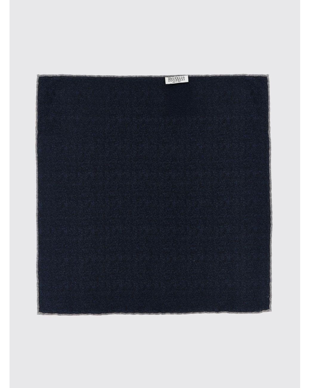 Pañuelo De Bolsillo De Rayas De Pura Seda Con Logo Brunello Cucinelli de hombre de color Blue