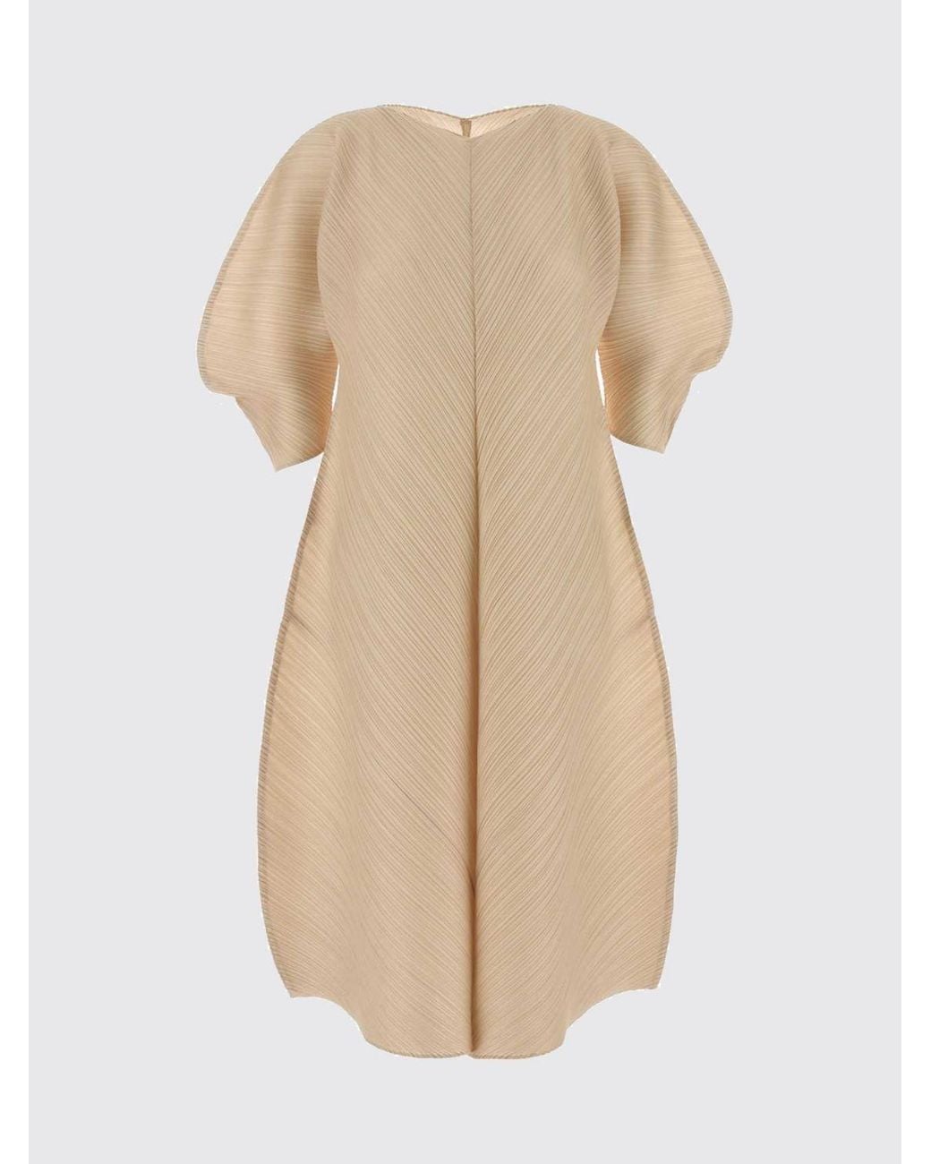 Pleats Please Issey Miyake Natural Dress