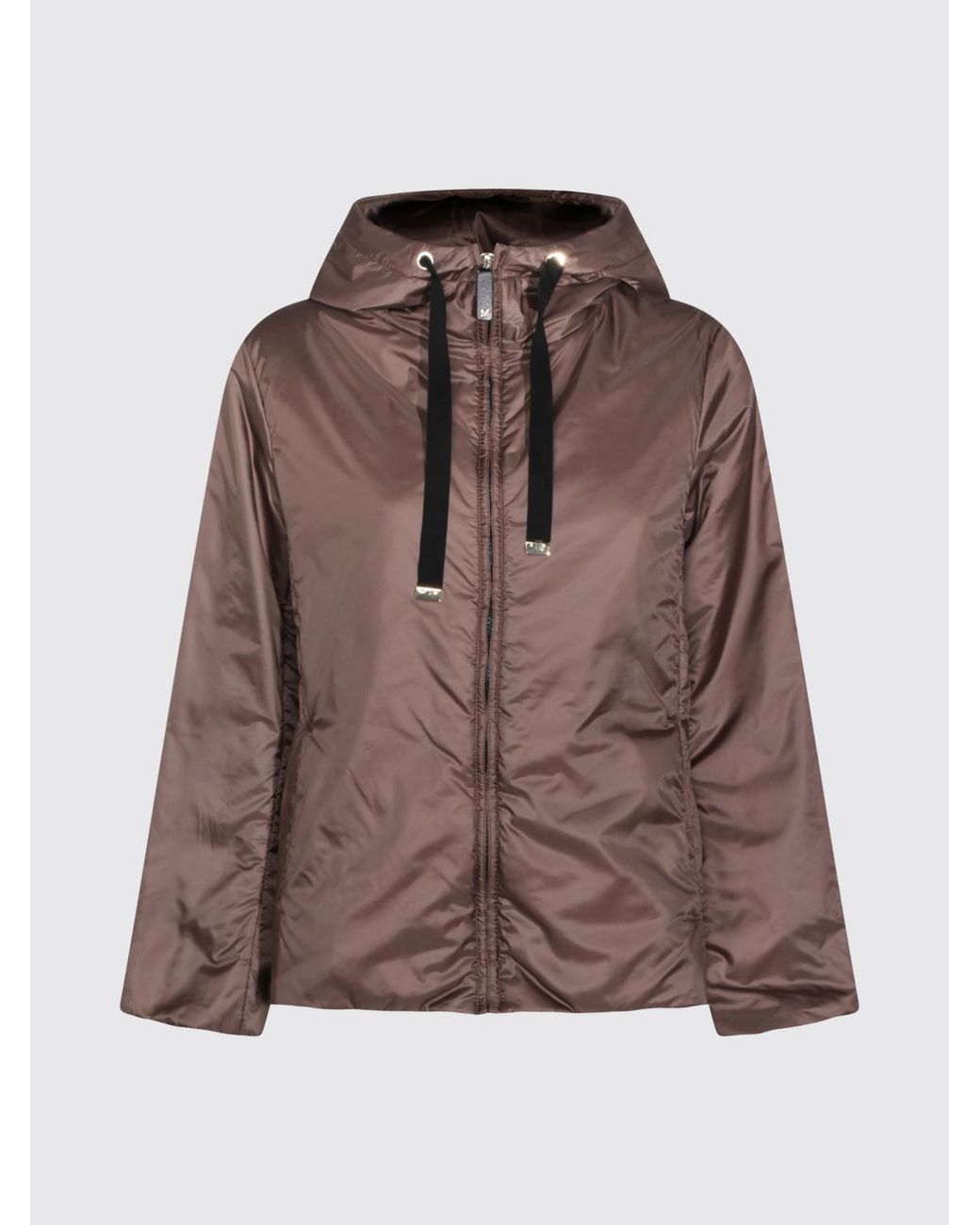 Max Mara Brown Greenh Hooded Nylon Raincoat