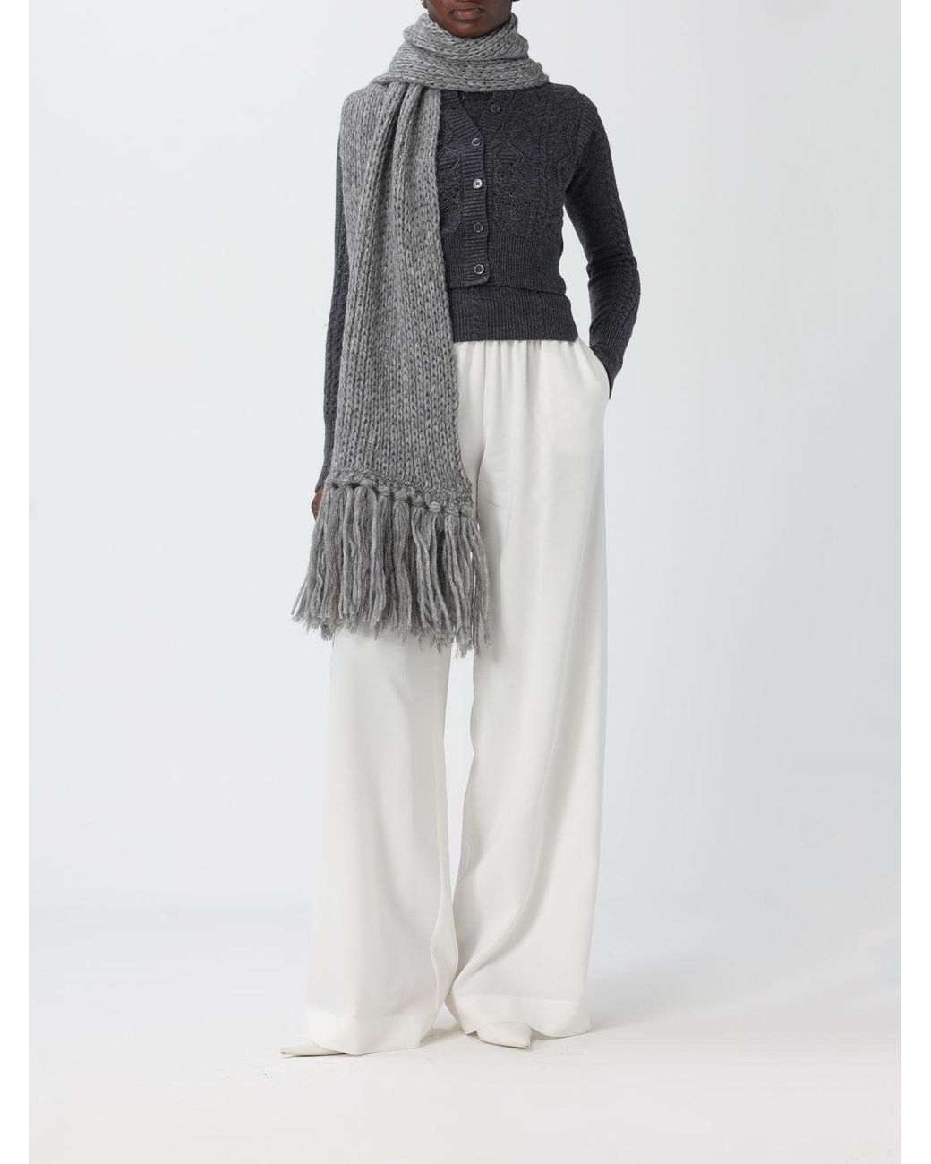 Ermanno Scervino Gray Scarf