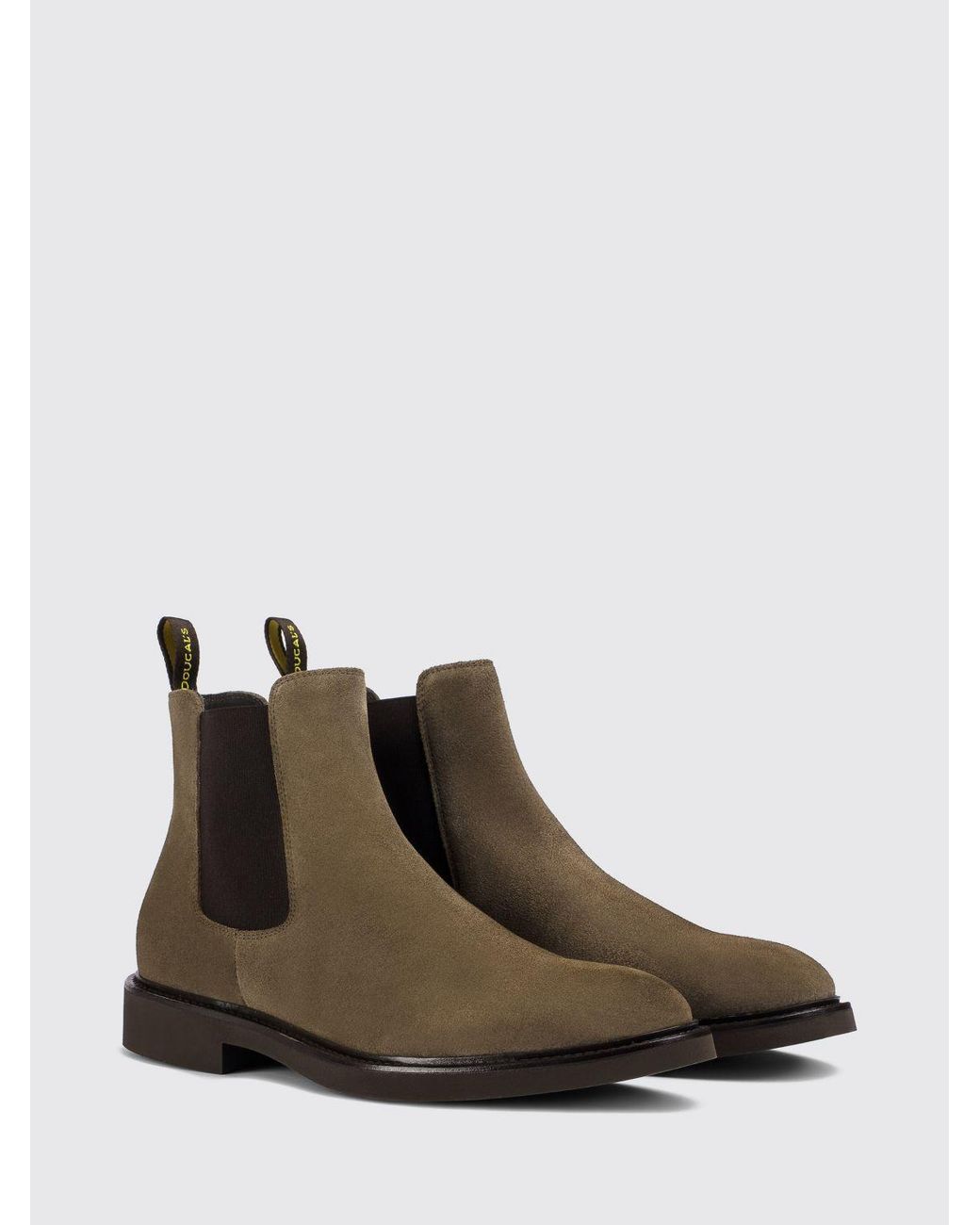 Doucal's Brown Suede Chelsea Boots With Rear Pull Tab for men