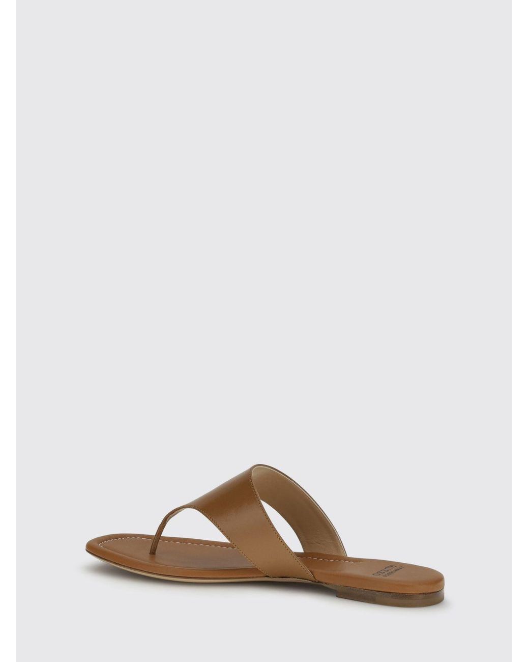 Francesco Russo Brown Leather Flip Flops