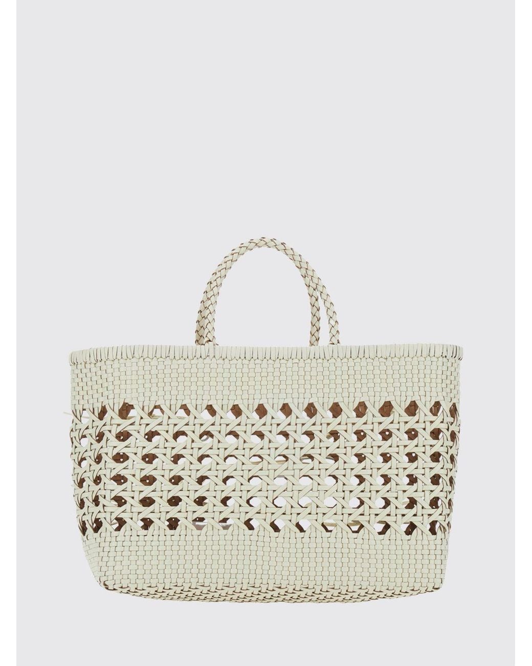 OSOI Natural Biscuit Handtasche Aus Geflochtenem Recycling-Leder Mit Doppeltem Henkel