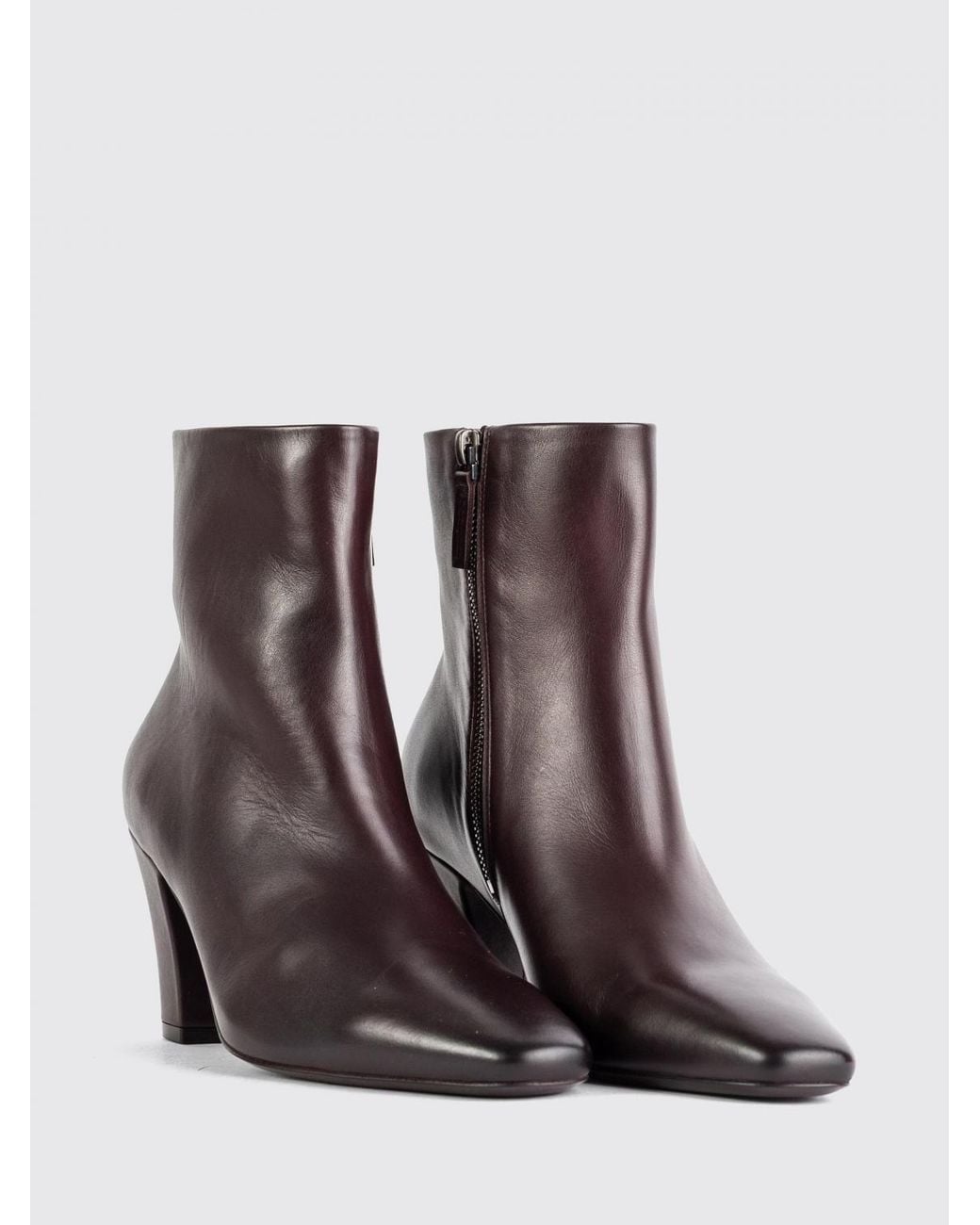 Marsèll Brown Figura Smooth Leather Ankle Boots With Tapered Toe And Stiletto Heel