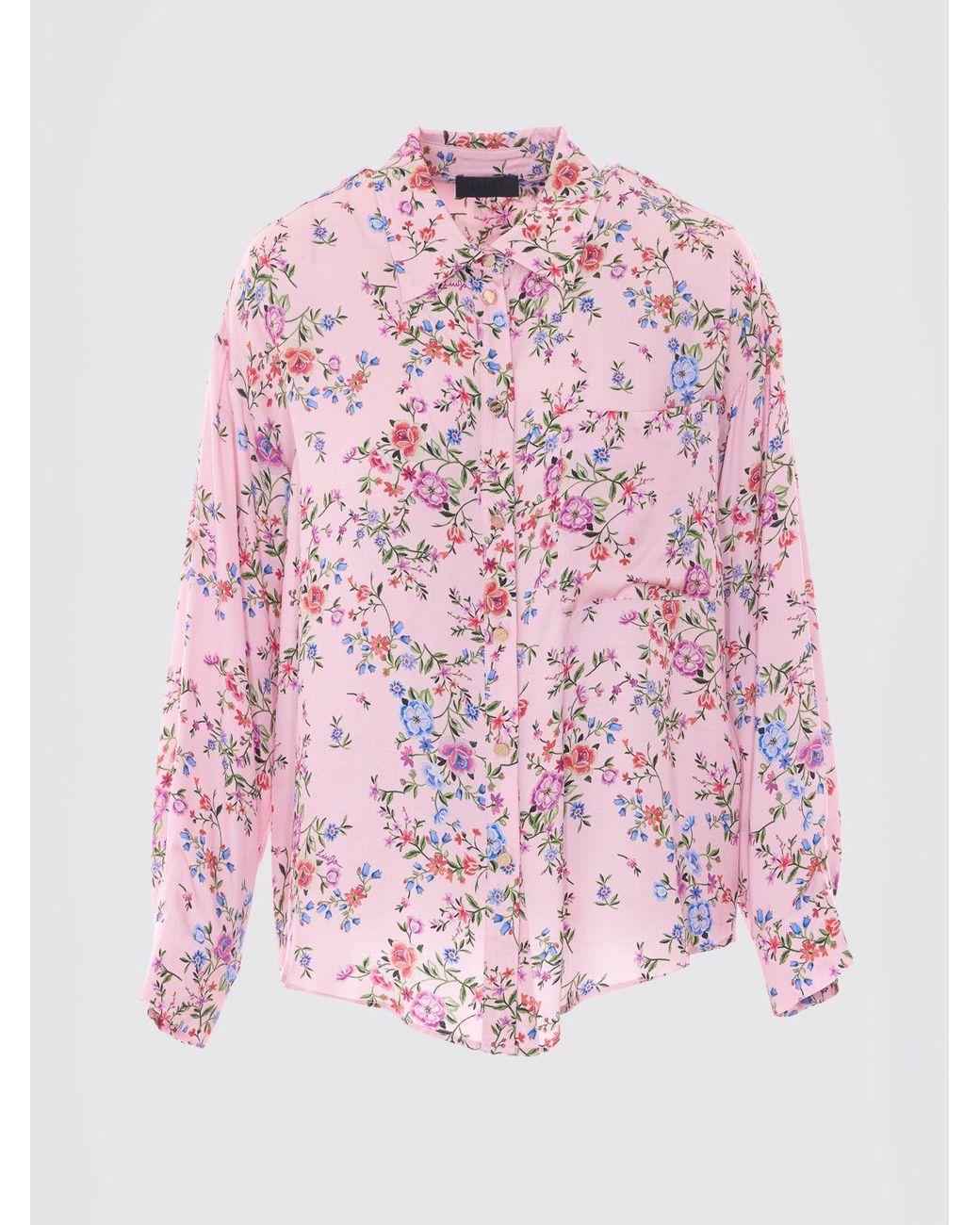 Liu Jo Pink Viscose Floral Print Shirt