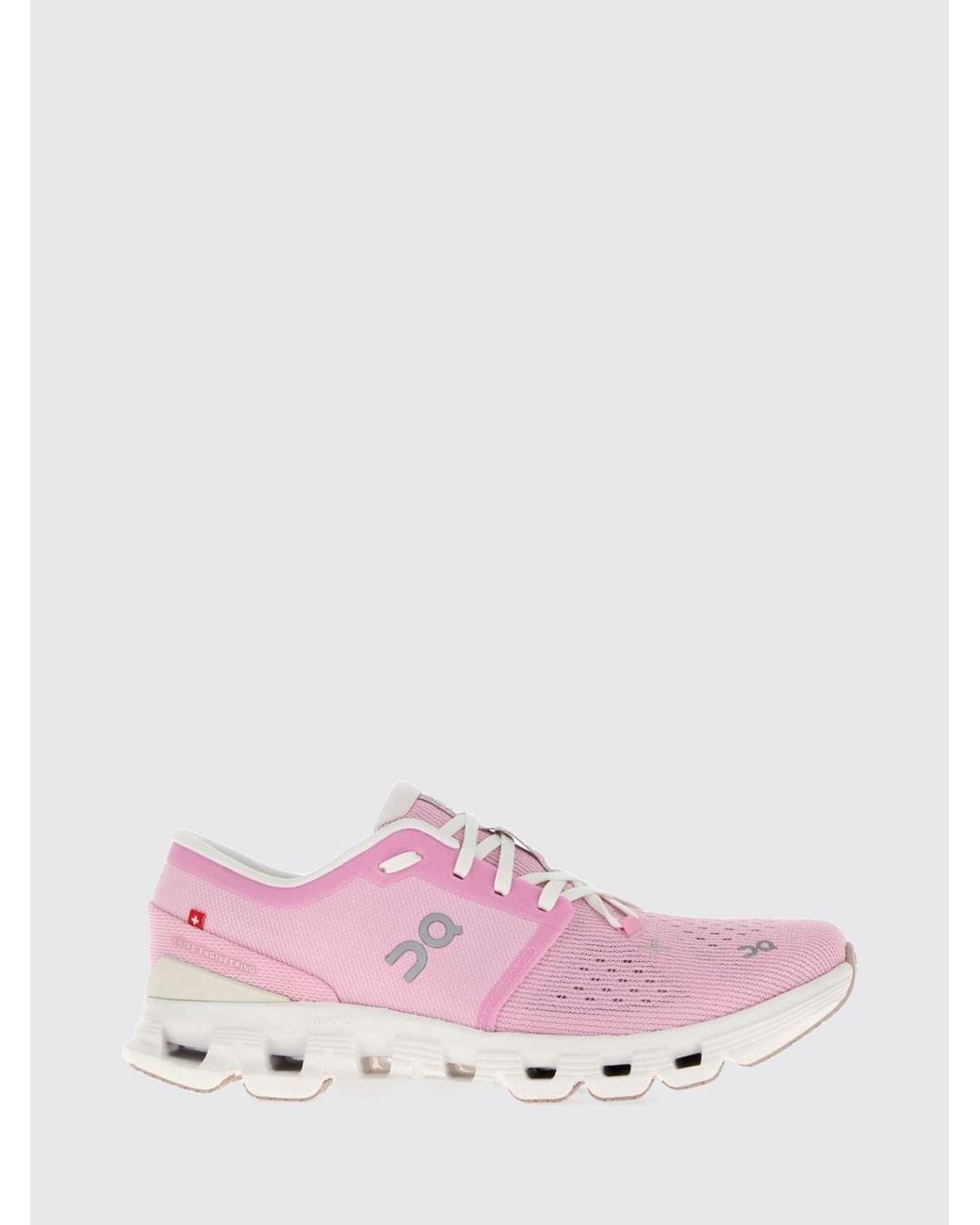 On Shoes Pink Cloud X 4 Lightweight Technical Mesh Sneakers