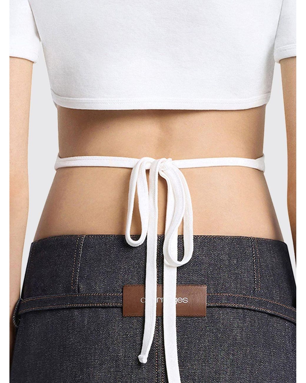 Courreges White CourrÈ Ges Cotton Crop T-Shirts With Logo