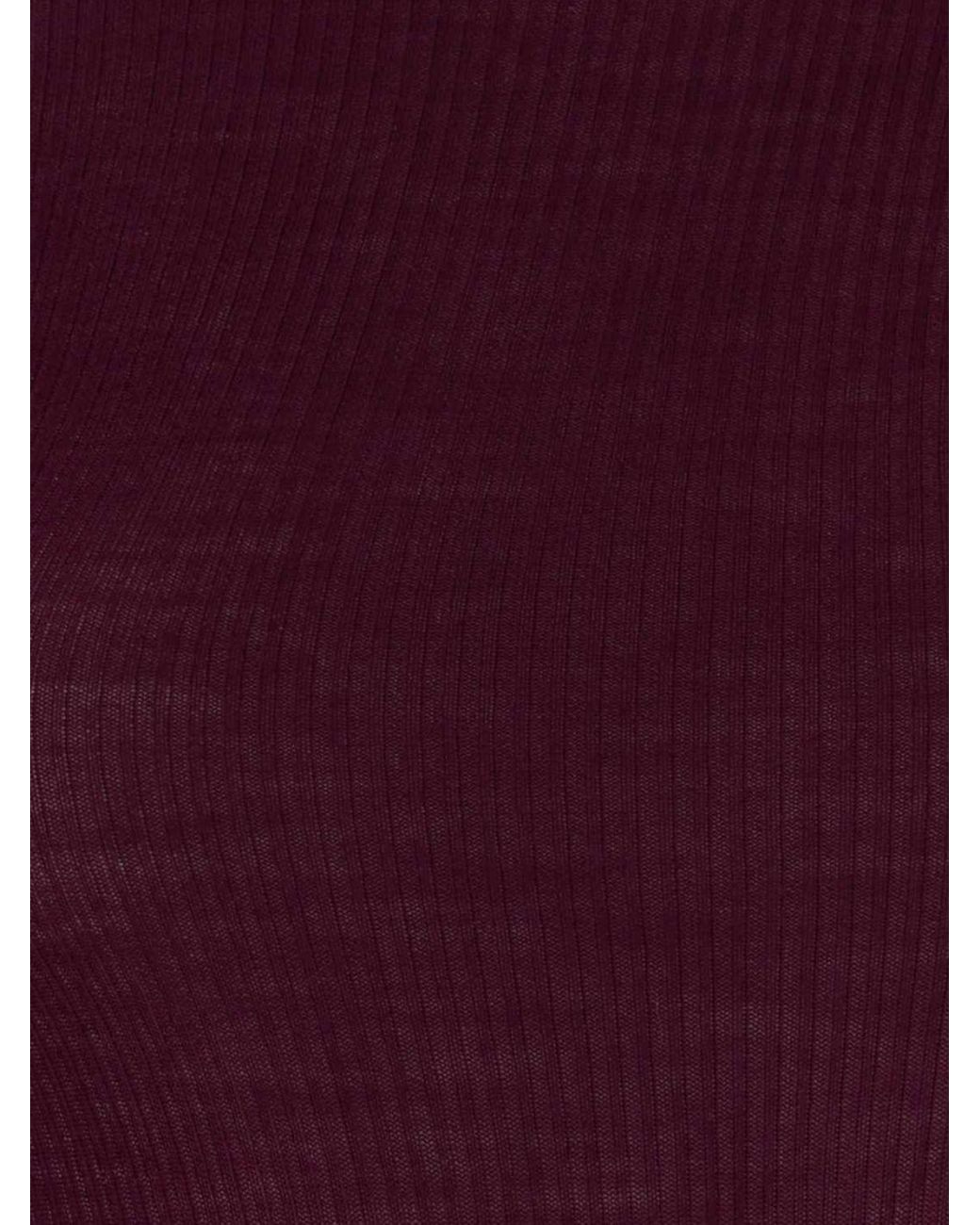 Jil Sander Purple Slim Fit Pure Wool Crewneck Jumper With Ribbed Trims