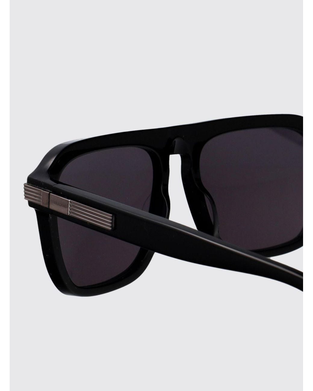 Ferragamo White Rectangular Aviator Sunglasses for men