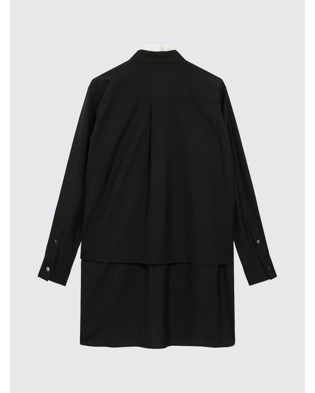 SACAI X CARHARTT WIP Blue Long Crêpe Shirt Dress With Asymmetric Hem