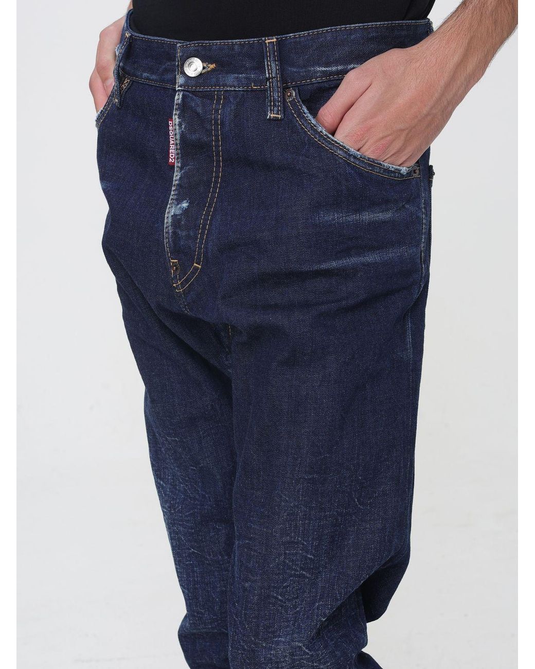 DSquared² Blue Teddy Straight Slim Fit Jeans for men