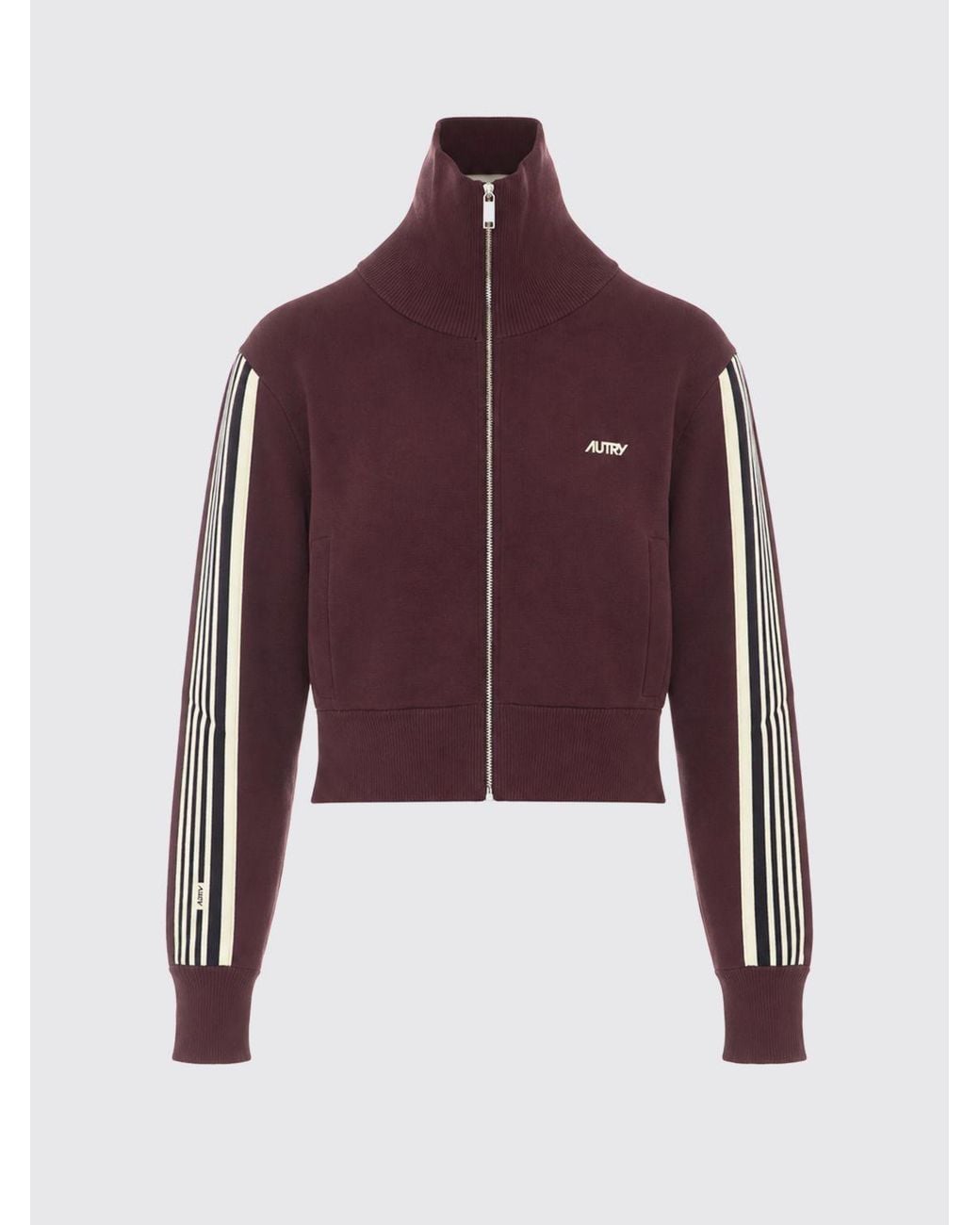 Autry Red Slim Fit Zip-Up Sweatshirt