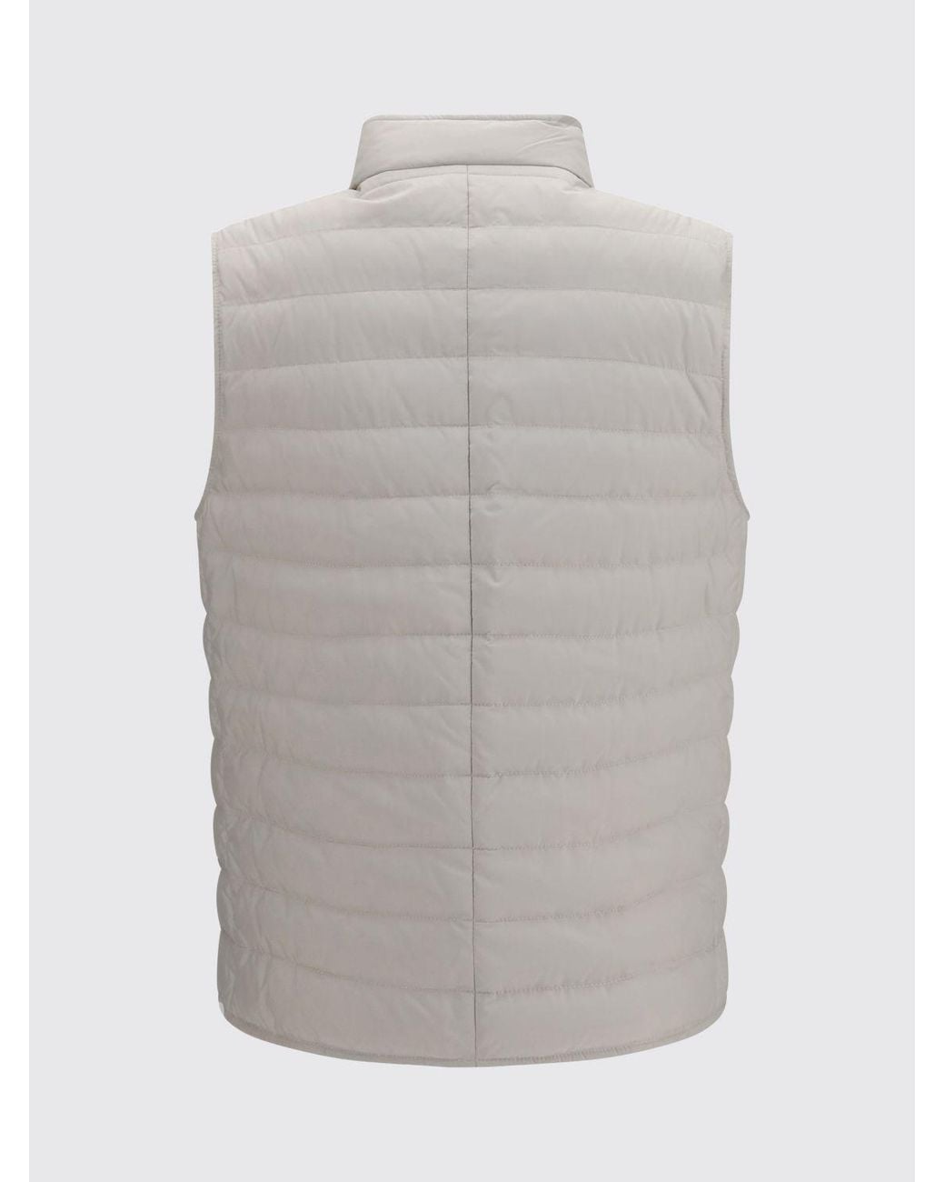 Brunello Cucinelli Gray Water-Repellent Nylon Padded Gilet With High Neck for men