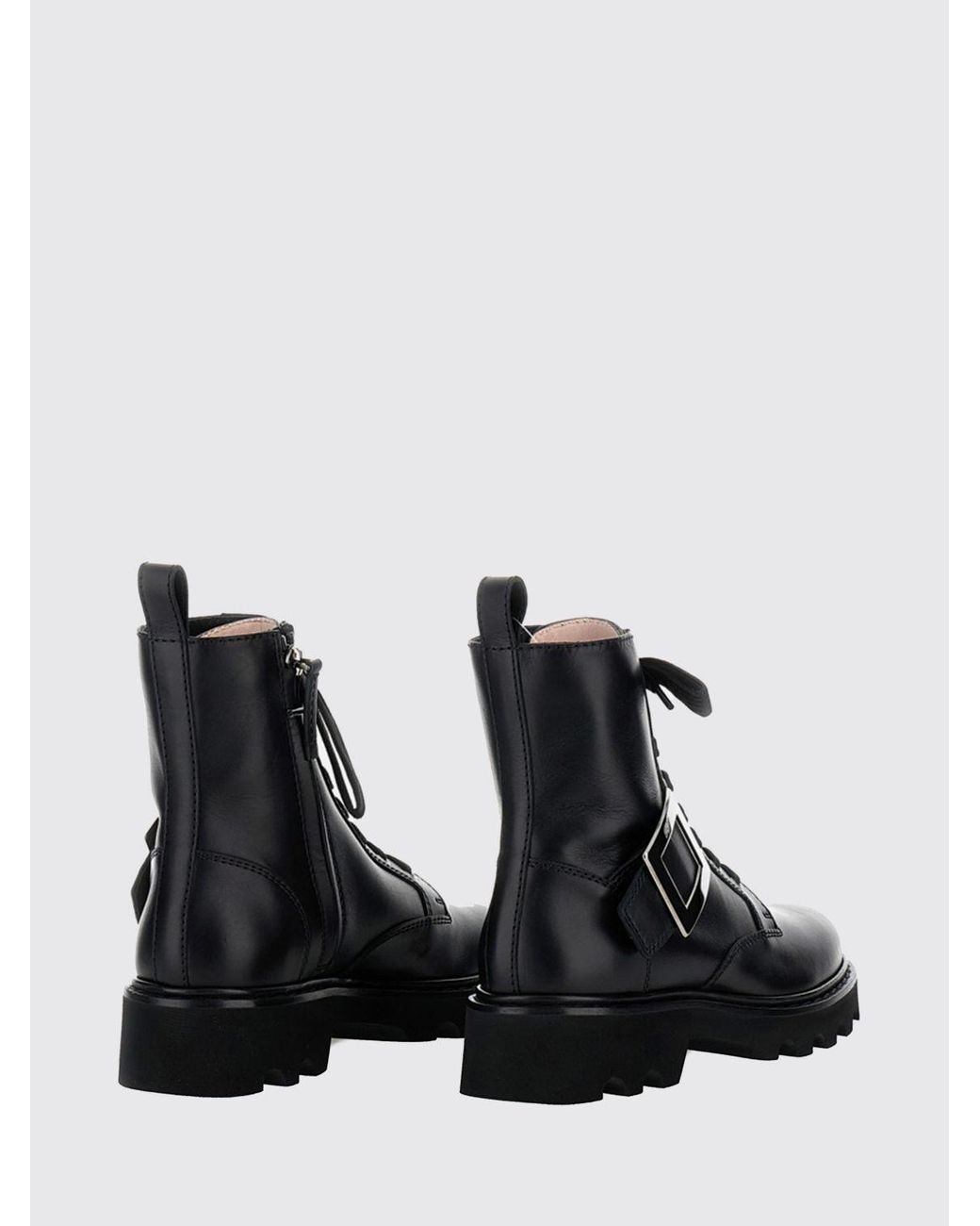 Roger Vivier Black Flat Ankle Boots