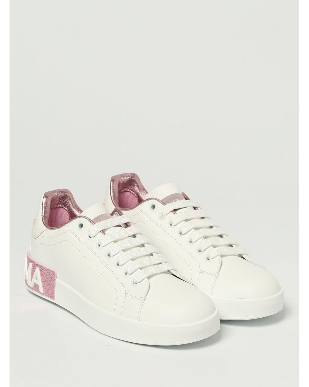 Dolce & Gabbana Natural Dolce &Amp Gabbana Portofino Leather Sneakers