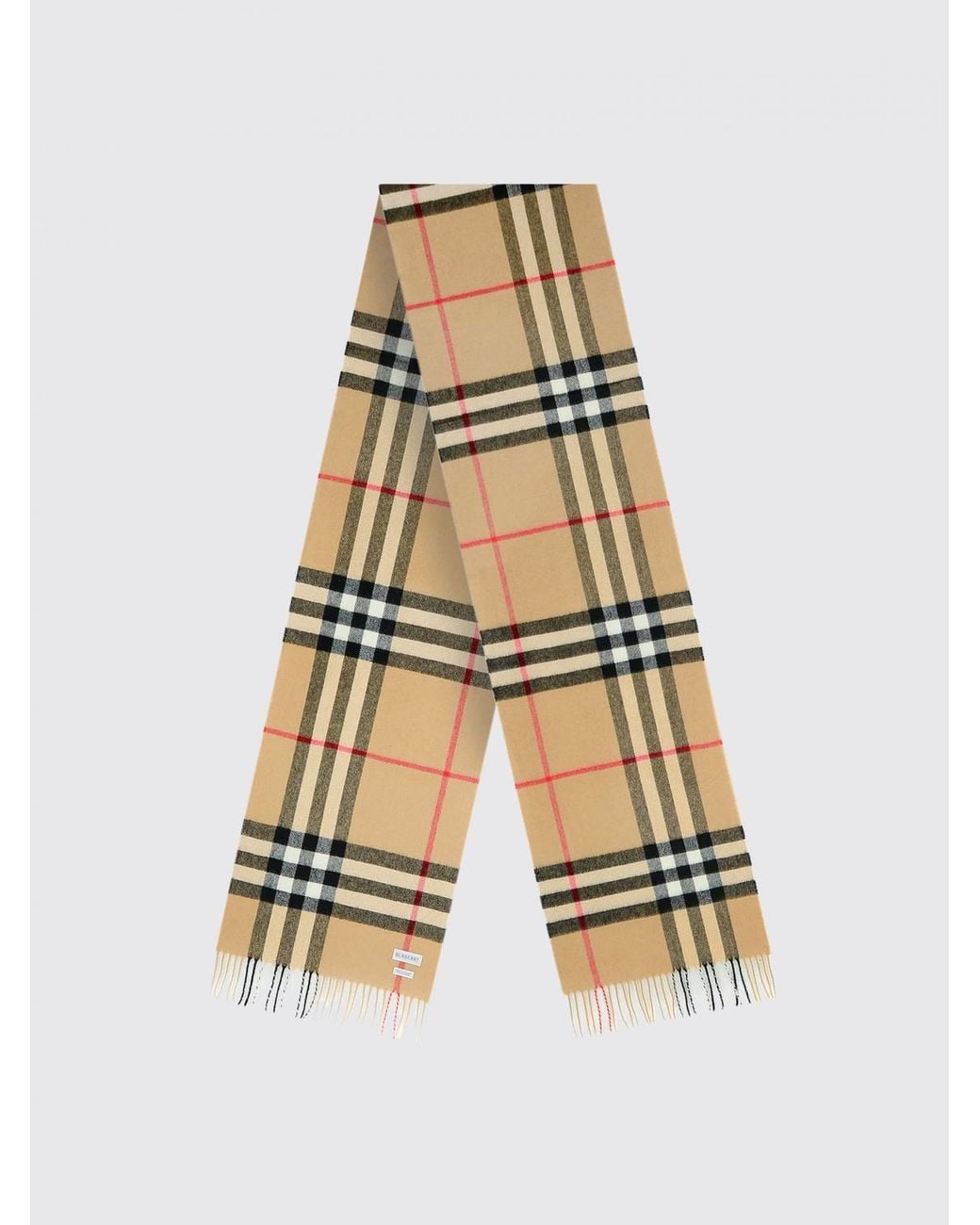 Cashmere Scarf With Giant Check Motif-Uomo di Burberry in Multicolor da Uomo
