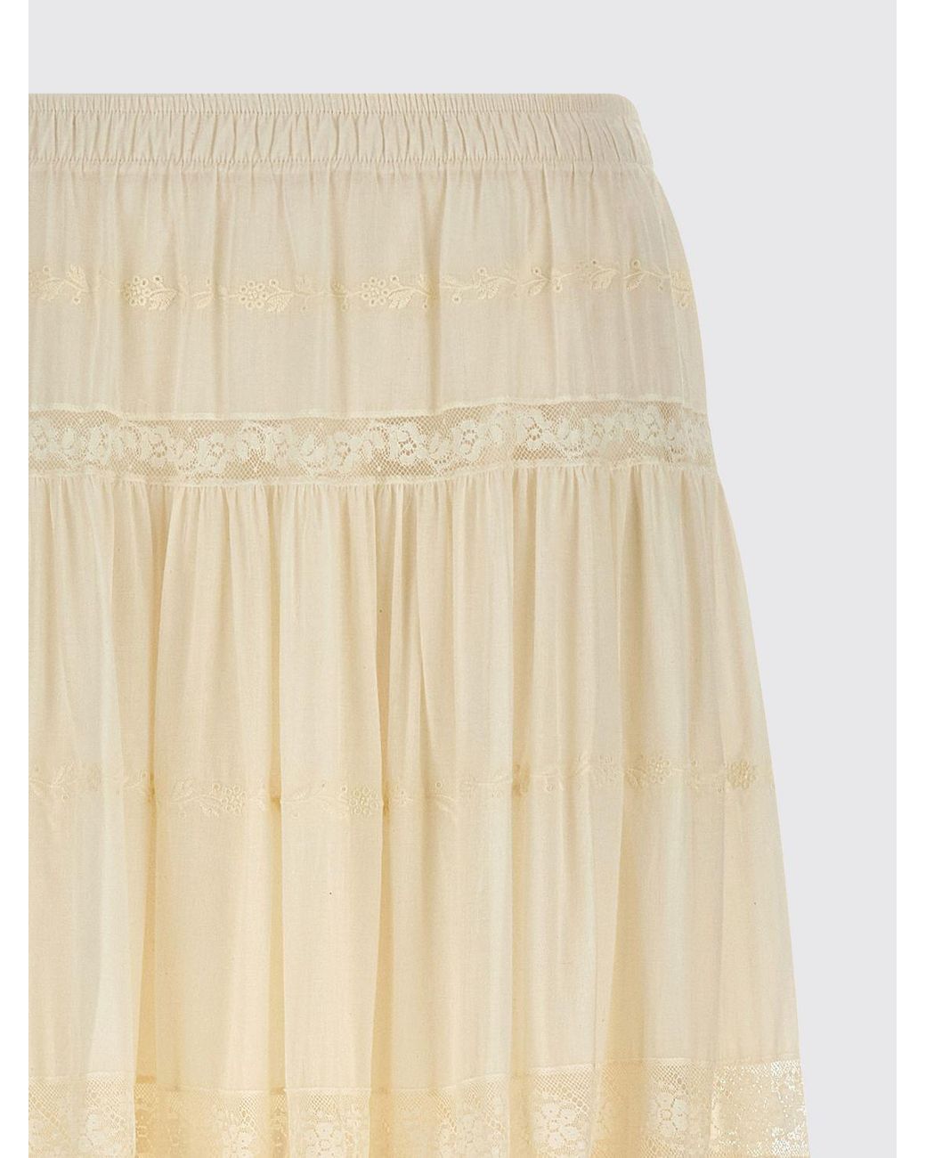 Ermanno Scervino Natural Cotton Skirt With Flounce