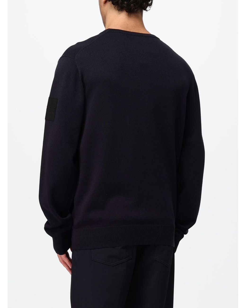 OUTHERE Blue Crewneck Jumper With Dropped Shoulders for men
