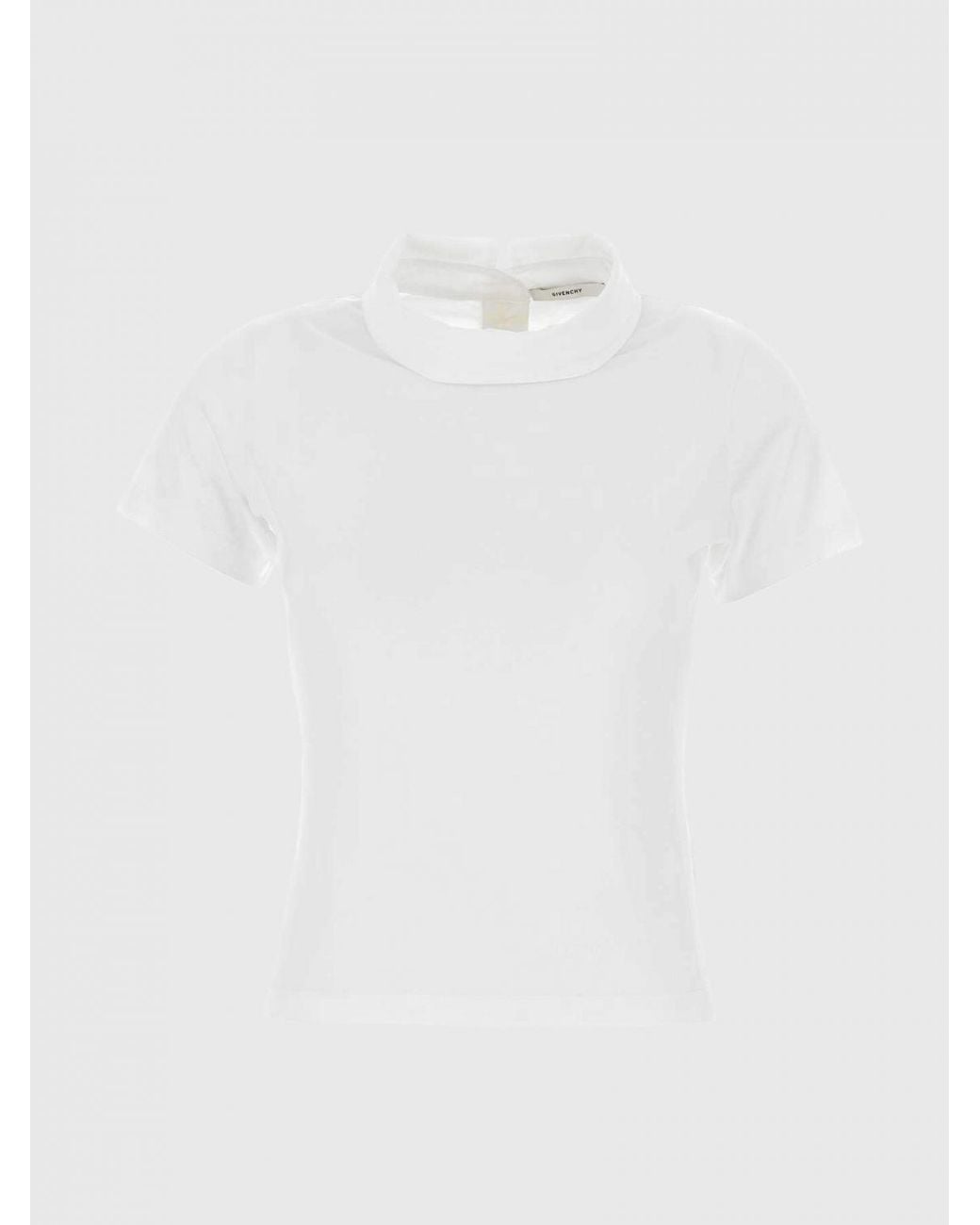 Givenchy White Slim Fit Short-Sleeved Cotton Turtleneck Top