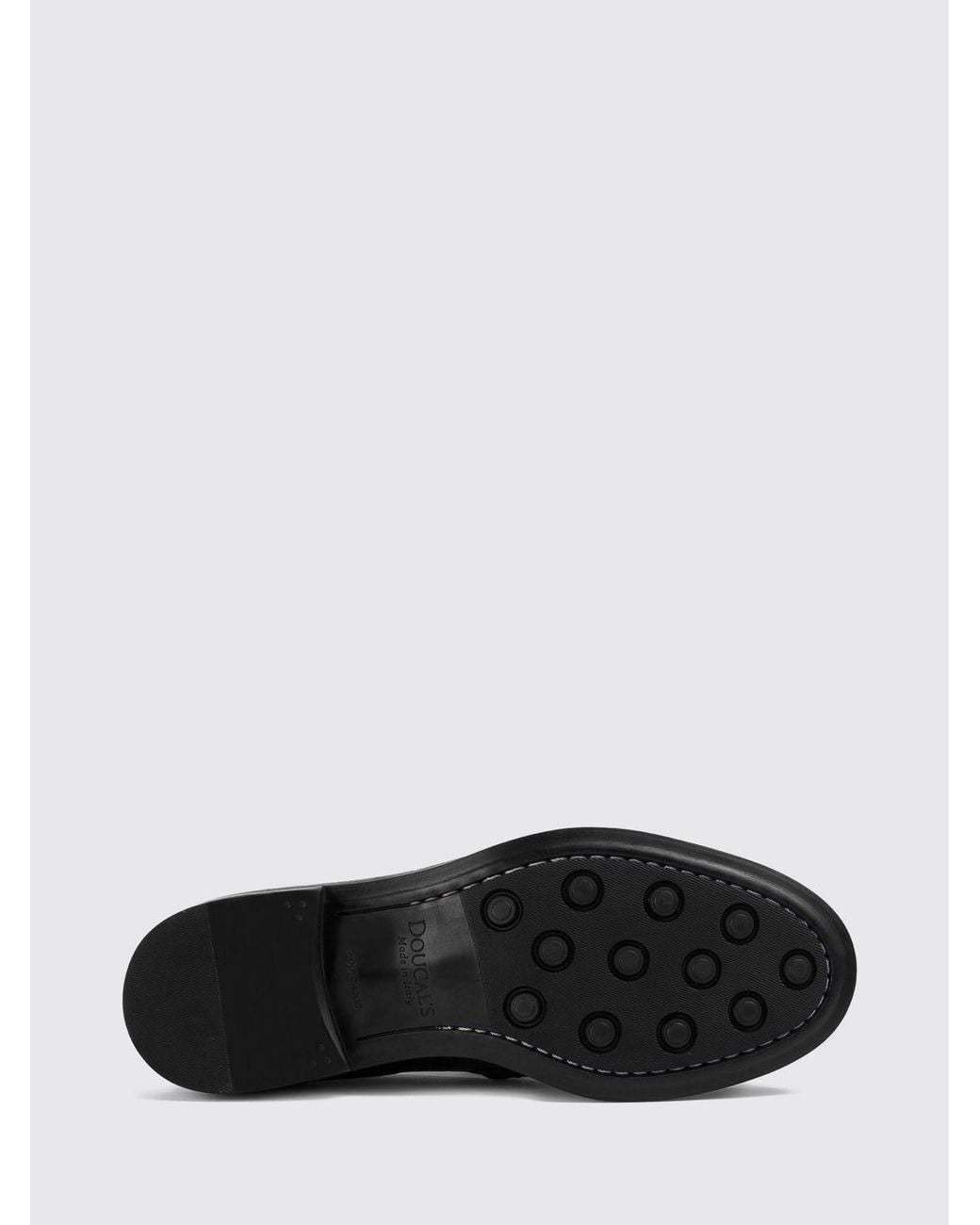 Doucal's White Smooth Calfskin Penny Loafers With Rubber Sole