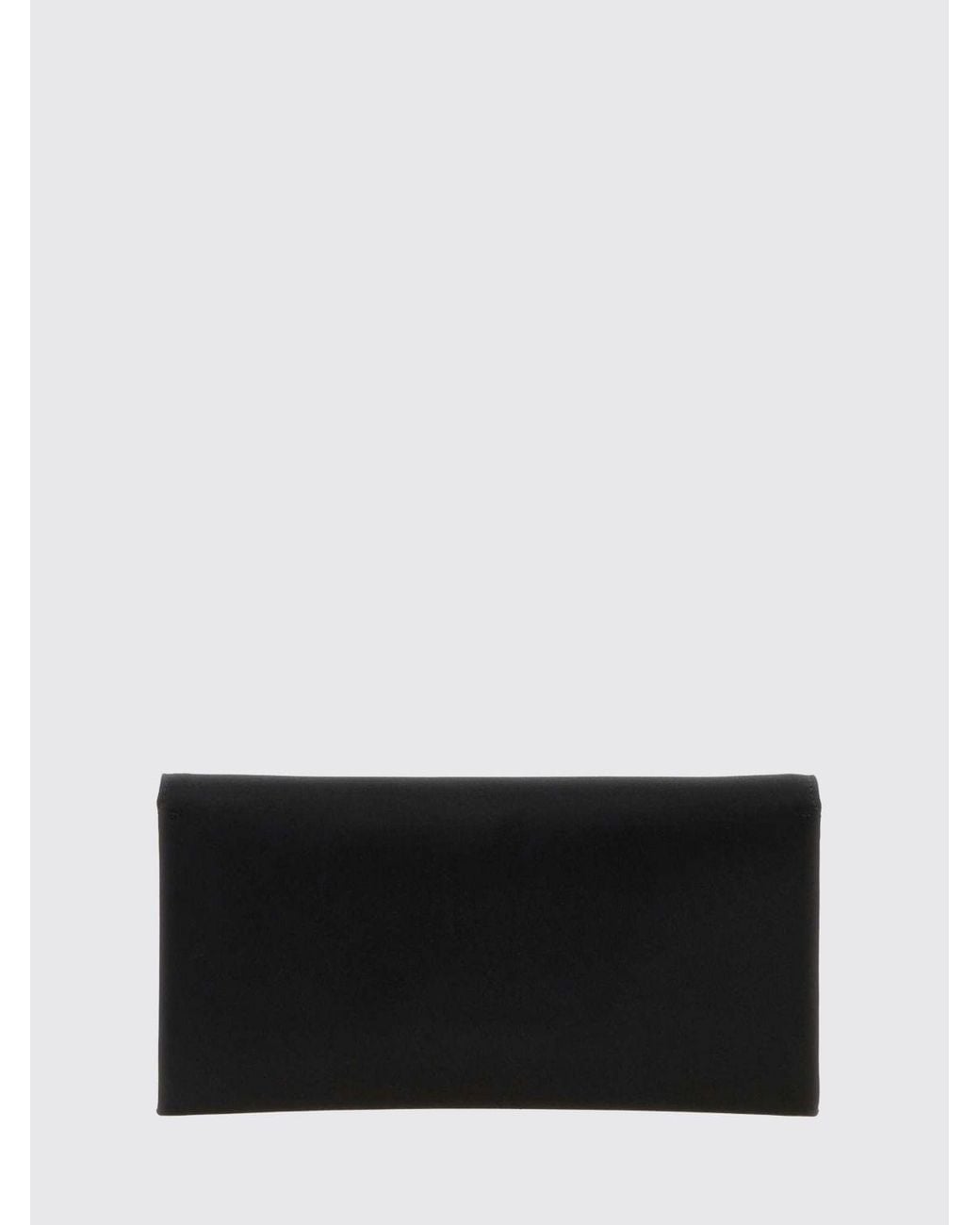Tom Ford Black Rectangular Silk Clutch With Metallic Snap Closure And Engraved Logo