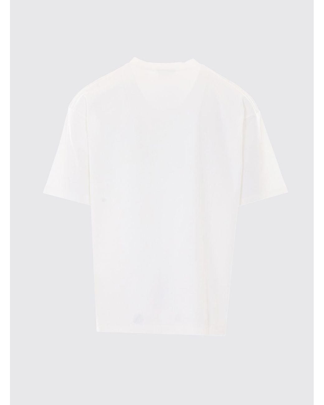 Drole de Monsieur White Graphic Print Cotton T-Shirt With Lettering Logo for men